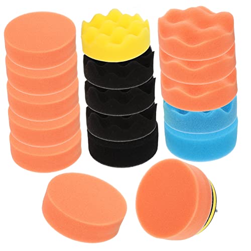ABOOFAN Car Wash Sponge Pad Set 19-Piece Car Polishing and Waxing Kit Soft Sponge Tool