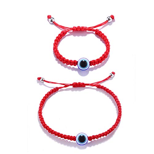 Evil Eye Bracelet Adjustable Lucky Red String Kabbalah Protection Bracelet Mommy and Me Matching Bracelet Set for Family boys girls