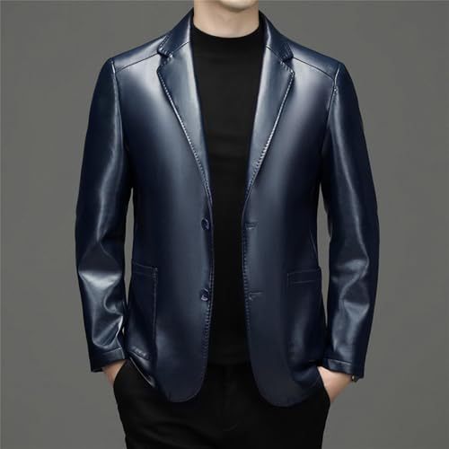 Blazer de cuero casual para hombre miniatura 6