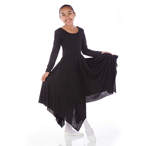 danzcue praise full length long sleeve dance dress Amazon.com: Danzcue Praise Loose Fit Full Length Long Sleeve Dance Dress, White, SA, 8-10 Child Bundle : Clothing, Shoes & Jewelry
