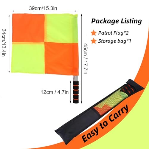 Image of 2PCS Soccer Ar Flag, Soccer Football Flags for Referees, Referee Linesman Flags with Storage Bag for Sports Match, Soccer, Football, Hockey Training, Soccer Accessories Linesman Flags
