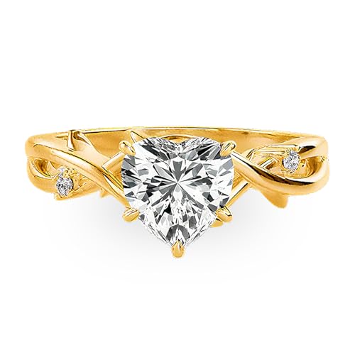 1-3 CT Heart Cut Moissanite Engagement Ring 10K 14K 18K White/Rose/Yellow Gold Infinity Heart Solitaire Ring Promise Anniversary Ring for Wife and Her