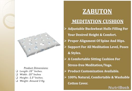 Image of Meditation | Yoga | Cushion | (Zabuton Mat) | Filled with Buckwheat Hulls |
