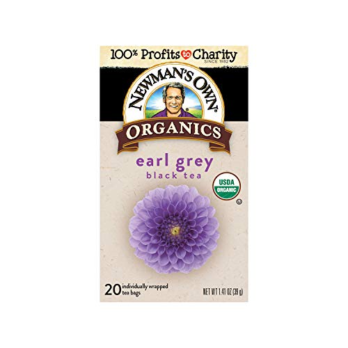 Newman's Own Organic Earl Grey Tea Black Tea Flavoured With Citrus And Bergamot Black Tea Containing Healthy Antioxidants With 20 Individually Wrapped Tea Bags Per Box (Pack Of 6) Usda Certified Contains Caffeine 20 Count (Pack Of 6) #TOP2