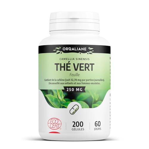 Thé vert Biologique | 750 mg/jour | Camellia sinensis | Certifié Ecocert | 200 Gélules