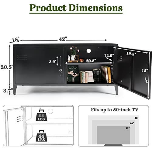 FUQARHY Metal Storage Cabinet, 2 Door Metal Locking Office Cabinet with 2 Shelves, Steel Counter Cabinet with Lockable Doors for Home Office (Black) - Thumbnail 3