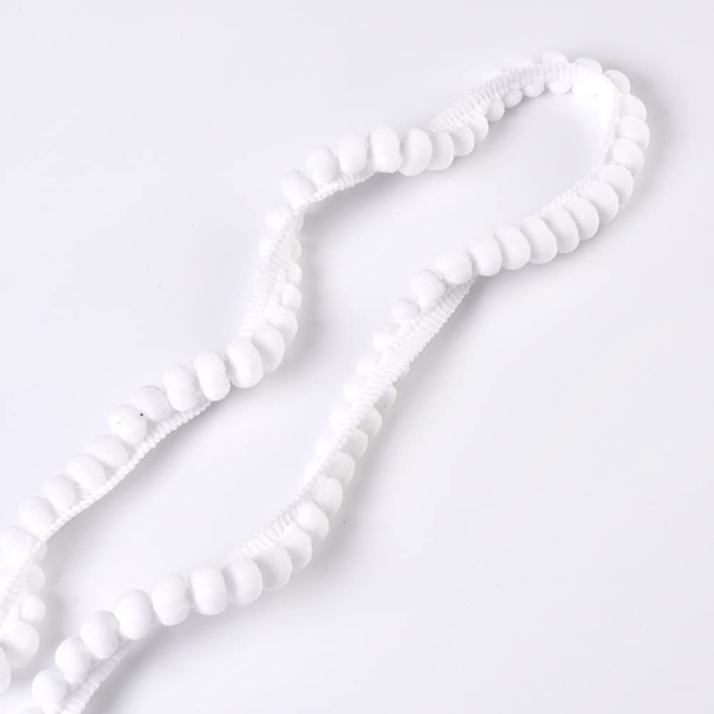 Pasamanería blanca de 19 yardas y cinta de pompones para costura