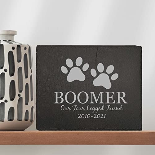 Custom Personalized Dog, Cat and Pet Memorial Slate Stone Keepsake with Display (8\" x 10\") - Thumbnail 3