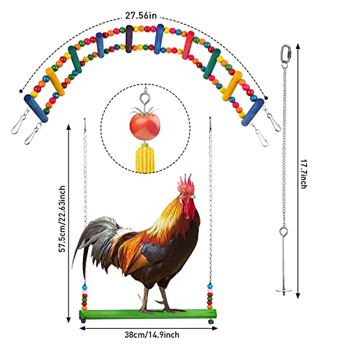 Doumneou 5 StüCke Huhn Spielzeug Huhn HäNgende Schaukel Spielzeug GemüSe GemüSe Spieß HäNgen Beutel,HüHnerstall ZubehöR – Bild 4