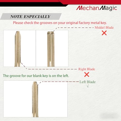 MechanMagic HY17-P Key Replacement Fits for Hyundai Elantra Kia Rondol 2006-2010 Uncut Transponder Ignition Blank Car Door Key Without Chip (Set of 2) by MechanMagic - Used condition - Image 3