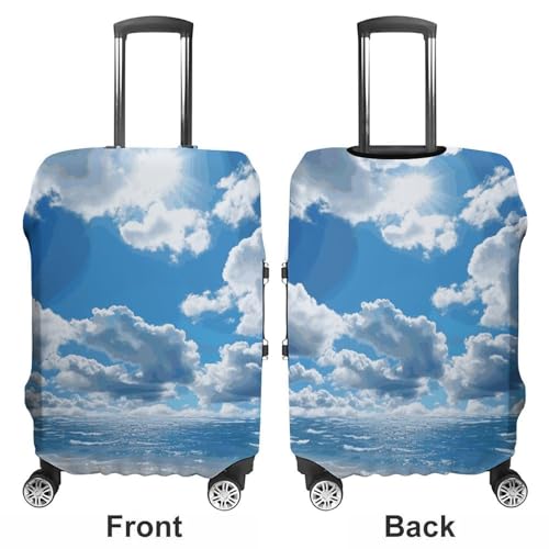 Housse de valise anti-rayures blanche nuage pour protéger les grands bagages - 3