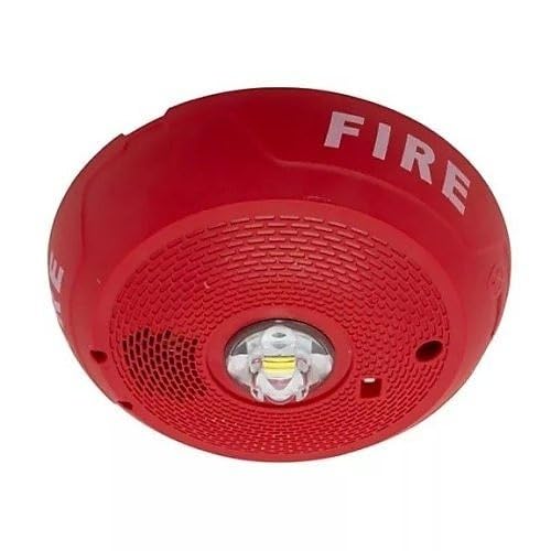 System Sensor PC2RLED L-Series 2-Wire Ceiling Mount Horn Strobe with LED, Red (Replaces PC2RL)