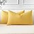 OTOSTAR Pack of 2 Throw Pillow Covers 16x24 Inch Linen Yellow Pillowcases Farmhouse Decorative Solid Pillow Covers 40x60 cm Lumbar Cushion Case for Home Decor Sofa Couch Bed (Yellow)