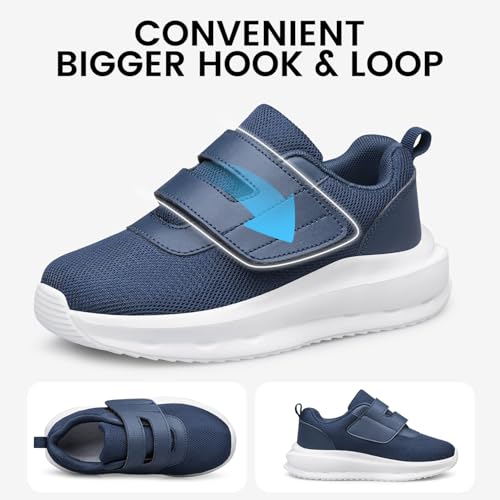 Toddlers Shoes Boys Girls Kids Sneskers Tennis Running Athletic Sport Gym Lightweight Breathable Navy Blue Toddler Size 84