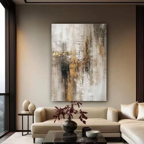 Tableau abstrait toile lignes noires cadre intérieur pour mur vide