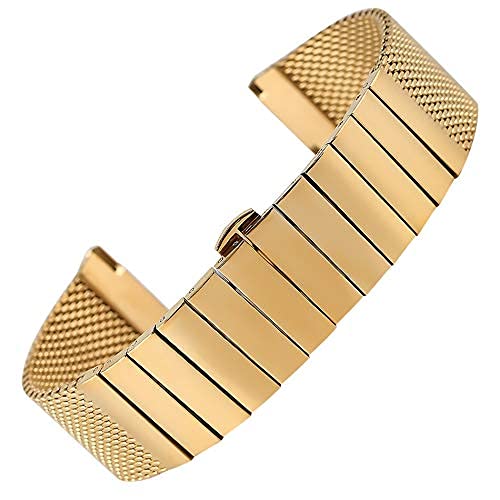 Correa de reloj de acero inoxidable de malla pulida para un estilo elegante