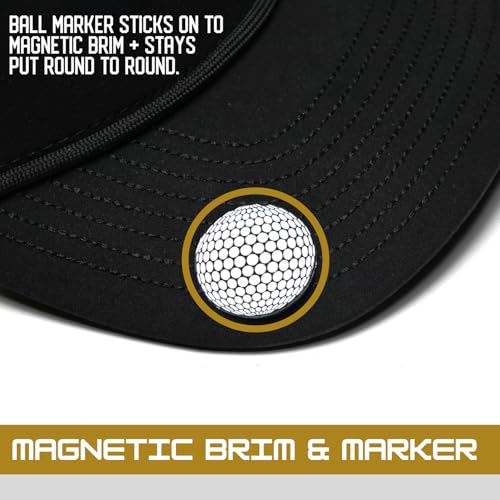 Image of BRIMZ Golf Performance Hat - Tee Holder & Magnetic Brim - Breathable Sweat & Water Resistant Golfing Snapback Cap