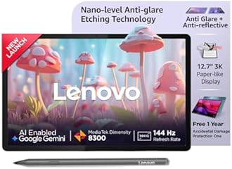 Lenovo Idea Tab Pro with Paper-Like Anti Glare 12.7" 3K 144 Hz Display & Pen Plus (Matte Edition)| 8GB RAM, 256GB ROM|10200 mAh with 45 W Charger|MediaTek Dimensity 8300|4 JBL Speakers |1Year ADP Free