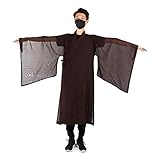 Monk Buddhist Costume Robes, Zen Robe Hemp Yarn Fabric Buddhist Robe Meditation Gown Monk Training Suit Buddhist Monk Kung fu Robe Meditation Long Gown Suit (36#)