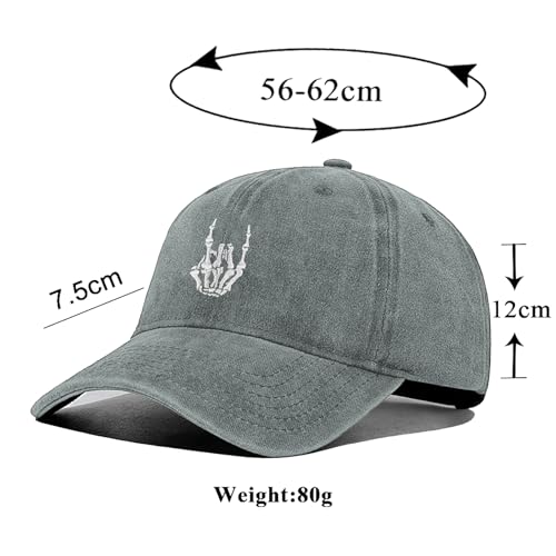 Gorra con manos esqueléticas bordadas para hombre y mujer miniatura 6
