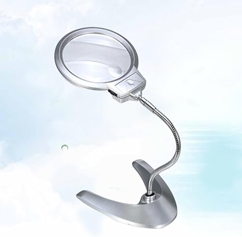 Miniatura 7 de Uonlytech Lupa Luz de mesa Lupa Lámpara de mesa Lupa iluminada Lámpara de mesa con soporte de luces Lámpara de trabajo Lupa Lámpara de escritorio