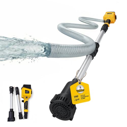 Image of Brushless Stick Water Transfer Pump Compatible with DeWalt 20V MAX Battery (TOOL ONLY), 720 GPH Submersible Pump, 27.5'' Detachable Shaft, 3 /4'' Outlet, 1m Hose, Sediment Filter for Rain Barrel, Pond