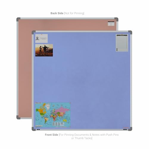 Image of Scholar Art Metis 4x4 Feet Fabric Pin Up Board for Home, Office & School | Vibrant & Versatile Crape Cloth + High Density Soft Board for Pinning Photos, Sticky Notes & Reminders (Purple)