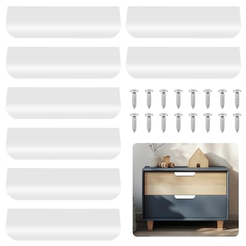 mauuuba 8 Pcs Tiradores Cocina Blanco, Tiradores de Puertas para Armarios Dormitorio Cajones Cocina Aparador Muebles, Blanco/120mm