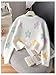 SHENHE Girl's Floral Cardigan Button Down Long Sleeve Fuzzy Preppy Cute Sweaters Cardigans White 13 Years
