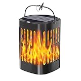 Solar Hanging Lanterns Outdoor, Flickering Flames Outdoor Solar Lights Hanging Lanterns Waterproof Decoration Lighting for Table, Garden, Patio, Tree, Yard, Driveway (1 Pack)