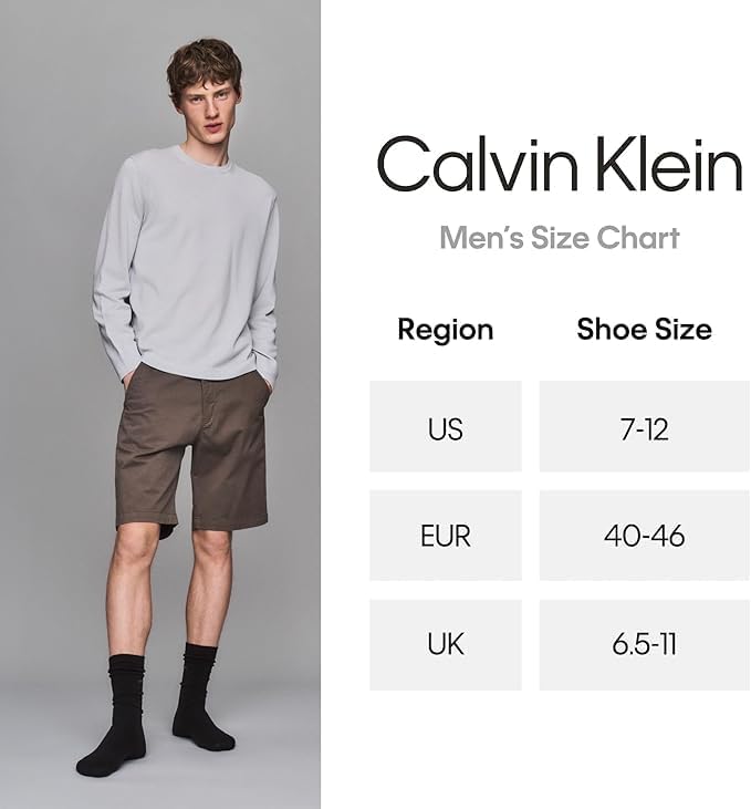 Calvin Klein Mens Dress Socks - 8 Pack Soft Cotton Blend Work Crew Socks for Men for Casual Business & Formal Wear - Image 6