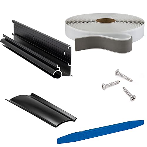 RecPro RV Awning Trim with Gutter | Black or White Color Trim Options 