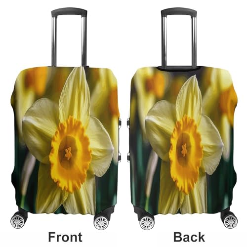 Travel Luggage Cover Elastic Suitcase Cover L Daffodil Flower Suitcase Covers Suitcase Protector for Travel Washable Anti-scratch Suitcase Covers Luggages Decorative3