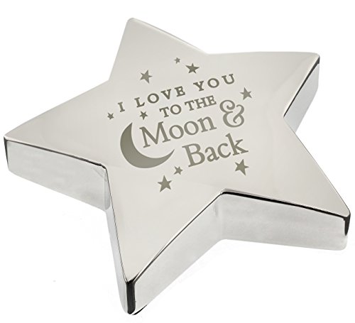 Fermacarte a forma di stella con la scritta incisa...