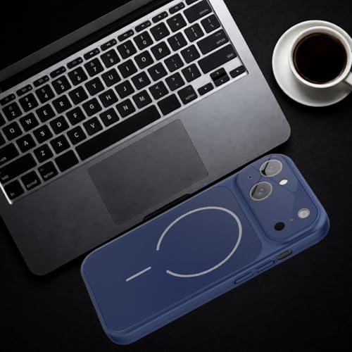 Image of SHINESTAR Premium Luxury Case Compatible with iPhone 15 Plus | Protective Back Cover with Camera Lens Safety | Wireless Charging Support | Slim Fit Durable Design | Enhanced Grip Protection Blue