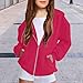 Girls Zip Up Hoodies Cropped Sweatshirts Casual Comfy Cute Zip Jackets Fashion Trendy Fall (b-Hot Pink, 13-14 Years)