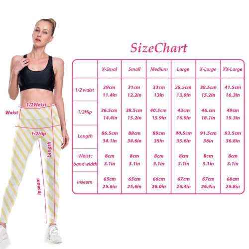 Leggings de yoga con rayas amarillas llamativas y patrón de cintura alta 7