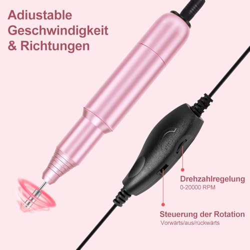 FOLAI Elektrische Nagelfräser, Maniküre Pediküre Set Nagelfeile Elektrisch, Profi Nagelfräser für Gelnägel, Acryl Gelnägel, Kallus Entfernen,Nagelhaut Shellac Nagel, Geschenke für Frauen, Mama