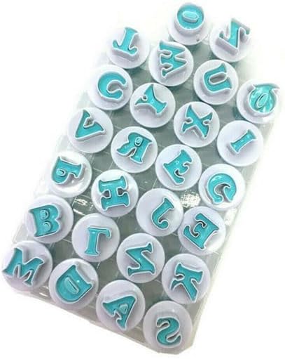 Alphabet & Numbers Fondant Cake Mold Cookie Stamp Impress Upper Case Lower Case Numbers Shape DIY Cookie Biscuit (Full Set Numbers & Letters)