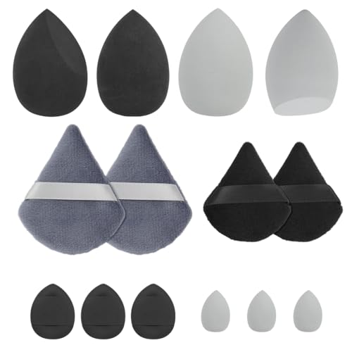 MAYCREATE® 14Pcs Powder Puff for Makeup Beauty Blender Sponge Multi Use Triangular Make Up Puff Multi Sized Puffy Thumb-sized Foundation Blending Pads Set