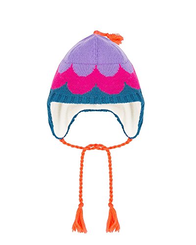 Deux par Deux Girls' Ear-Flap Hat Confetti Garden Blue, Sizes 2-14