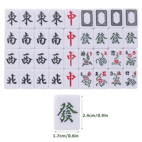 Mini mahjong portátil con caja de almacenamiento rosa miniatura 2