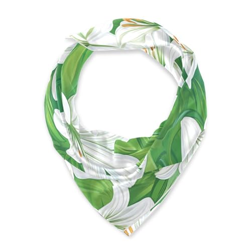 KLL Easter White Lily silk scarf scarves cute for women's for head bufandas para mujer para frio2