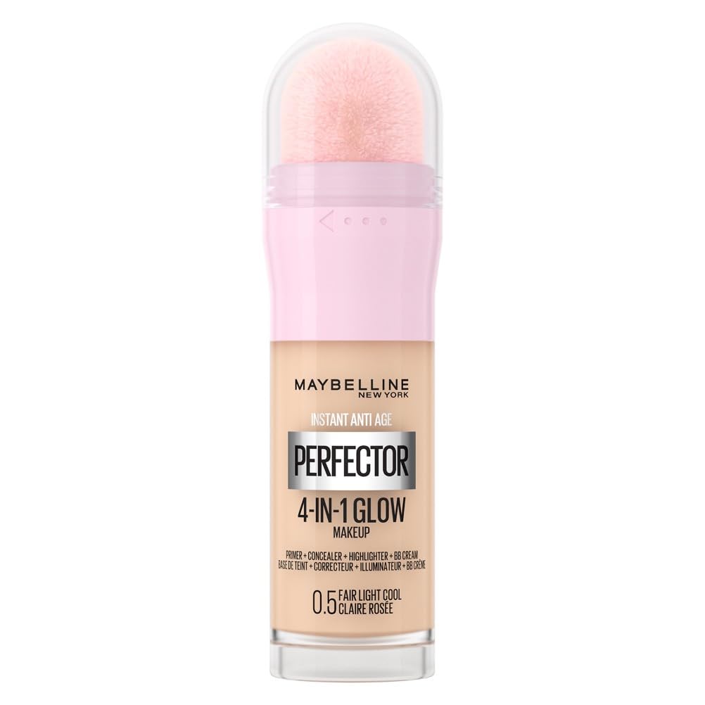 New York Instant Anti Age Rewind Perfector，4-In-1 Glow Primer，Concealer，Highlighter，Self-Adjusting Shades，Evens Skin Tone w/ a Glow Finish，Shade: 0.5 Fair Light Cool，20 ml (Pack of 1)