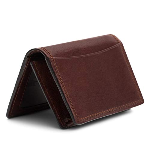 Bosca Men's Wallet, Dolce Leather Full Gusset 2-Pocket Card Case Wallet with I.D. Window, Dark Brown2