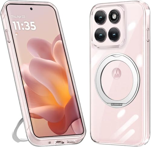 tuulaasii For Motorola Edge 60 Pro / 60S Pro �P�[�X ���� �����O�t�� �}�O�l�b�g���� �}�O�l�e�B�b�N �X�g���b�v�z�[���t�� ���g���[�� �G�b�W 60Pro / 60SPro �J�o�[ �N���A �X�}�z�P�[�X 360