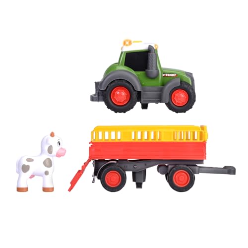 Dickie Toys ABC Bauernhof-Traktor Fendt ab 1 Jahr (30 cm), Spielzeug-Fahrzeug mit Licht und Sound zur Förderung der Motorik für Kleinkinder - 204115011