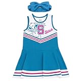 Disney Lilo & Stitch Cheerleader-Kleid und Schleife für große Mädchen, Blau gepunktet, Größe 38-40, Blau, Stitch, 10-12