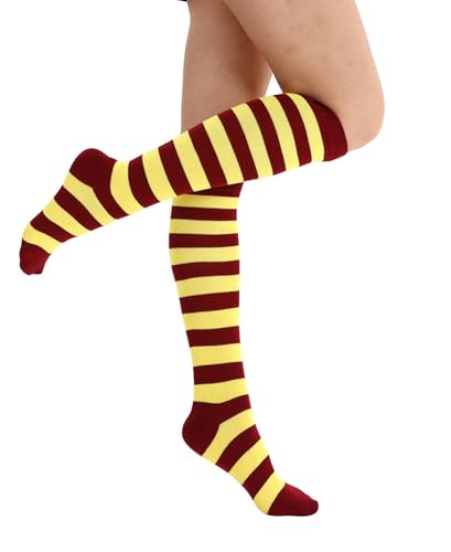 Image of Striped Knee High Socks for Women Outdoor Sport Athletic Stripe Casual Tube Socks