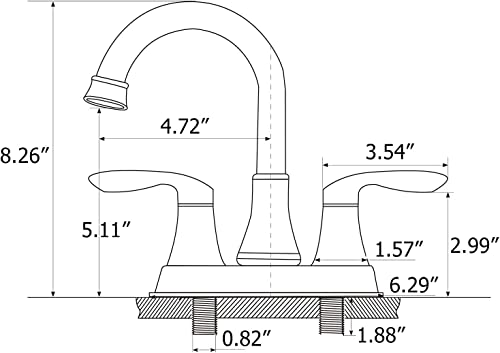 Kingo Home Brushed Nickel 2-Handle Modern Commercial Bathroom Faucet, Centerset Lead-Free 4 Inch Rv Bathroom Sink Faucet 3 Hole Bath Vanity Faucets 3 Holes Faucet For Bathroom Sink #TOP6